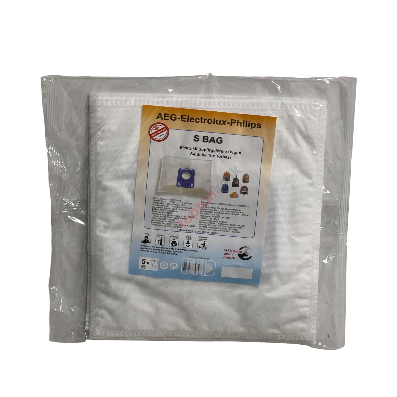 Philips S-Bag Süpürge Toz Torbası 5'li