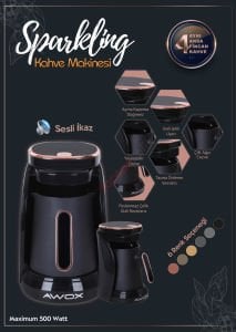 Awox Sparkling Kahve Makinesi Krom (16 Adet)
