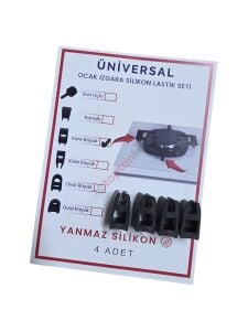 Ocak Fırın Tekli Izgara Lastiği 4'lü Kare Büyük