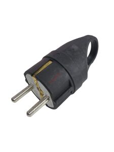 Kauçuk Kulplu Topraklı Erkek Fiş - Siyah