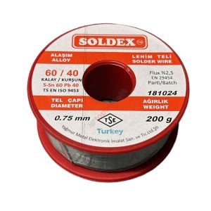 Soldex 60/40 Makara Lehim 200 gr. (0.75 mm)