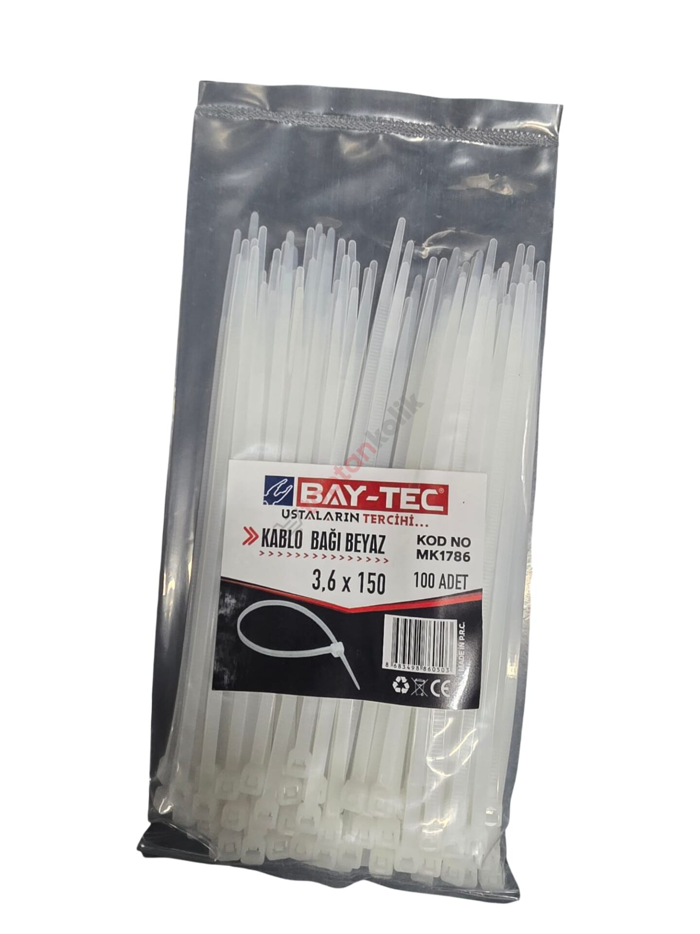 Bay-Tec Cırt Kelepçe(Kablo Bağı) 3,6x150 100'lü