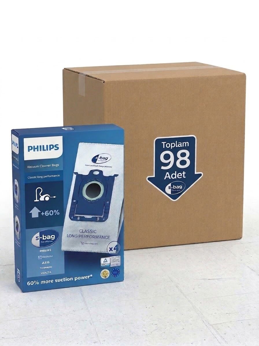 Philips S-Bag Süpürge Toz Torbası - Kutulu (98 Adet)