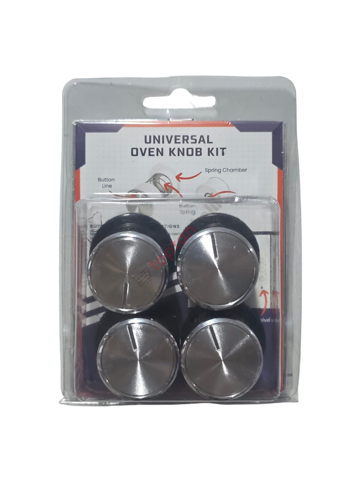 Ocak & Fırın Düğme Takımı 4'lü Siyah