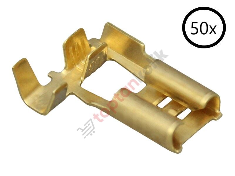 Dişi Terminal Yandan Geçmeli 6.3mm 50 Adet (Sarı)